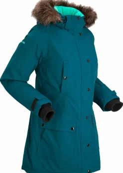 bonprix Bekleidung·Hosen|Jacken & Mäntel|wasserdichte Funktions-Outdoor-Longjacke mit Kapuze blaupetrol