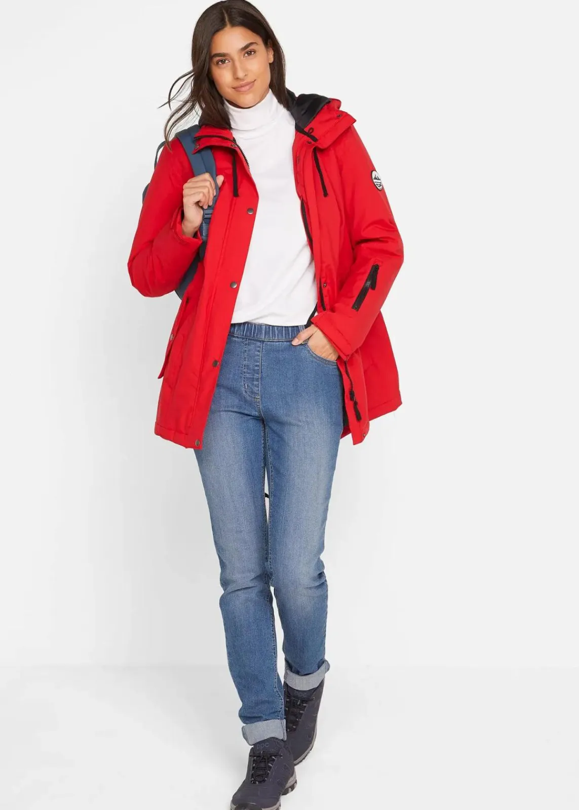 bonprix Bekleidung·Hosen|Jacken & Mäntel|wasserdichte Funktions-Parka mit Kapuze tiefrot