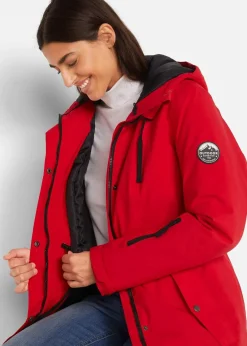 bonprix Bekleidung·Hosen|Jacken & Mäntel|wasserdichte Funktions-Parka mit Kapuze tiefrot