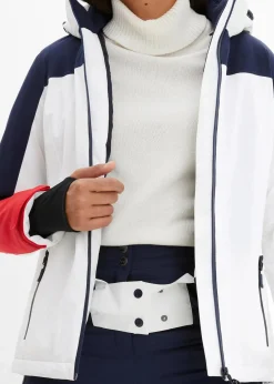 bonprix Bekleidung·Jumpsuits|Bekleidung·Sweat|wasserdichte Ski Funktions-Jacke mit Belüftungsschlitzen weiß/dunkelblau