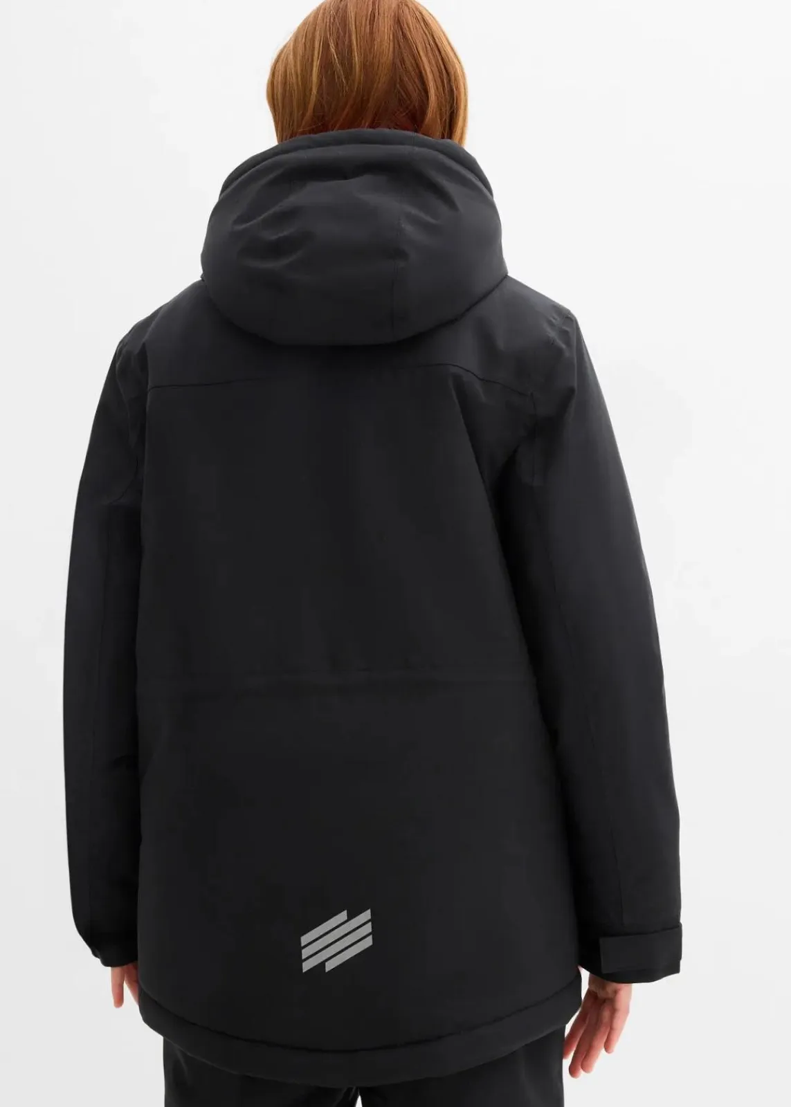 bonprix Mädchen 9-16 Jahre·Jacken & Outdoor|Wasserdichte Skijacke mit sportiven Details schwarz/neonpink