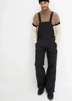 bonprix Große Größen|Outdoorbekleidung|wasserdichte Thermo-Funktionshose mit Hosenträgern schwarz