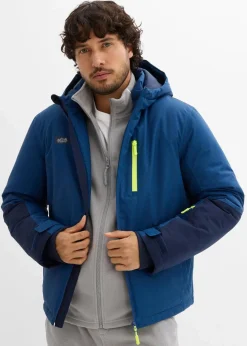bonprix Große Größen|Outdoorbekleidung|wasserdichte Winter-Funktionsjacke blau/dunkelblau/gelb meliert