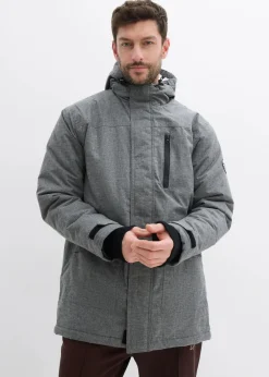 bonprix Große Größen|Outdoorbekleidung|wasserdichter Funktions-Parka mit Kuschel-Fleece-Futter grau meliert