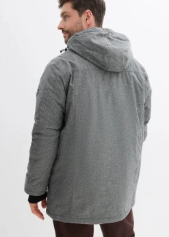bonprix Große Größen|Outdoorbekleidung|wasserdichter Funktions-Parka mit Kuschel-Fleece-Futter grau meliert