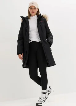 bonprix Bekleidung·Hosen|Jacken & Mäntel|wasserdichter, warmer Funktions-Outdoor-Mantel mit Fellimitat schwarz