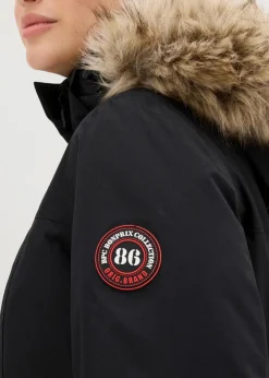 bonprix Bekleidung·Hosen|Jacken & Mäntel|wasserdichter, warmer Funktions-Outdoor-Mantel mit Fellimitat schwarz