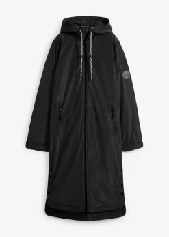bonprix Bekleidung·Hosen|Jacken & Mäntel|wasserdichter, wattierter Regenmantel in Midi-Länge schwarz