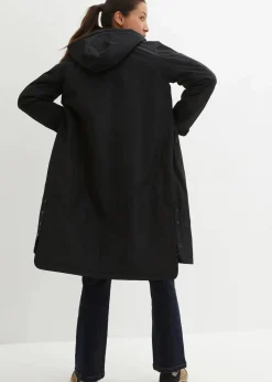 bonprix Bekleidung·Hosen|Jacken & Mäntel|wasserdichter, wattierter Regenmantel in Midi-Länge schwarz