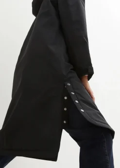 bonprix Bekleidung·Hosen|Jacken & Mäntel|wasserdichter, wattierter Regenmantel in Midi-Länge schwarz