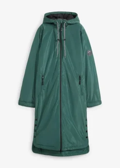 bonprix Nachhaltigere Materialien|Jacken & Mäntel|wasserdichter, wattierter Regenmantel in Midi-Länge mattgrün