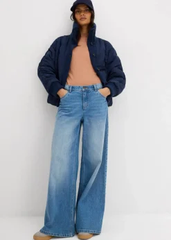 Wattierte Jacke mit Strickbündchen|bonprix Online