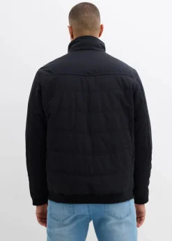 bonprix Jacken & Mäntel|Outdoorbekleidung|wattierte Softshelljacke in Blousonform schwarz