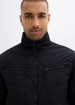 bonprix Jacken & Mäntel|Outdoorbekleidung|wattierte Softshelljacke in Blousonform schwarz