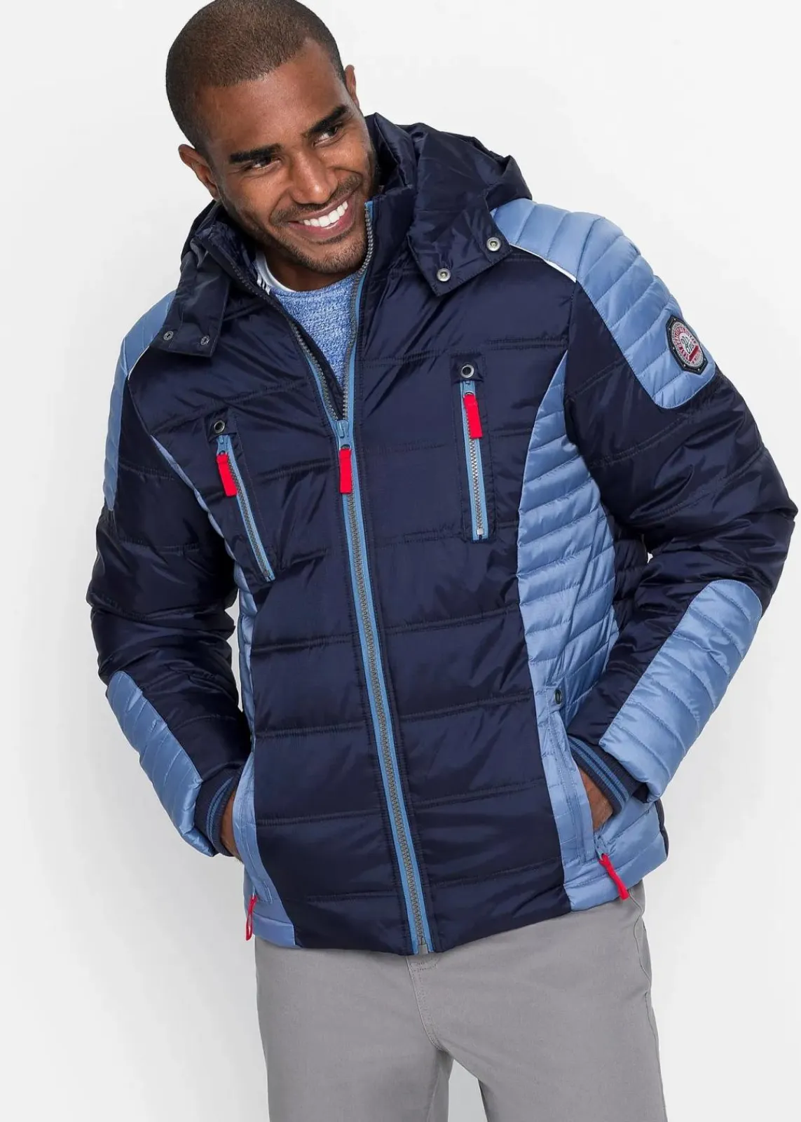 wattierte Steppjacke mit abnehmbarer Kapuze|bonprix Sale