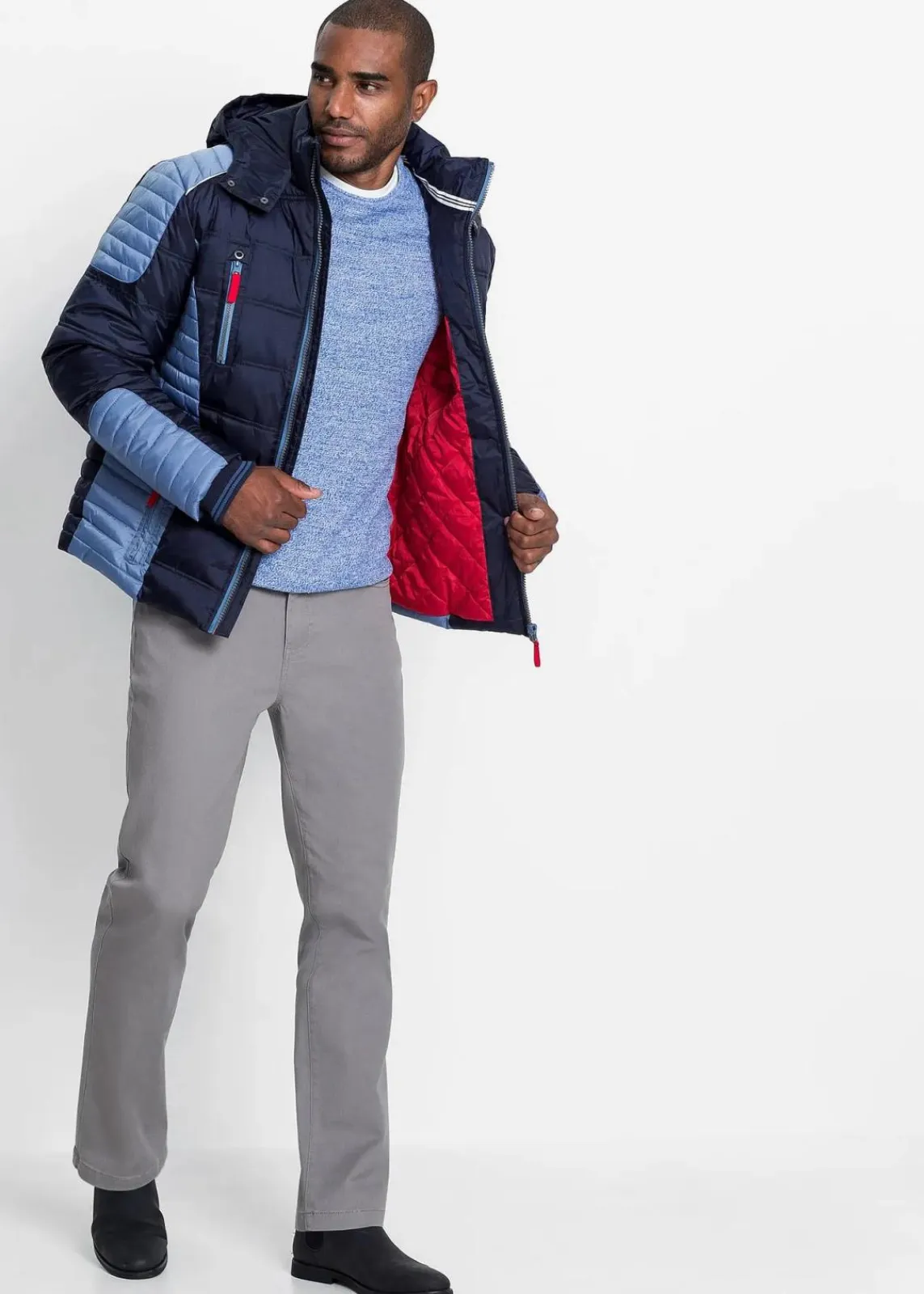 wattierte Steppjacke mit abnehmbarer Kapuze|bonprix Sale