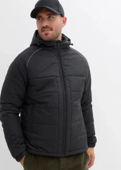 bonprix Große Größen|Outdoorbekleidung|wattierte Steppjacke mit Kapuze schwarz