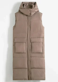 Wattierte Steppweste mit abnehmbarer Kapuze|bonprix Online