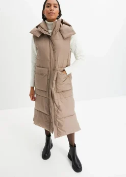 Wattierte Steppweste mit abnehmbarer Kapuze|bonprix Online