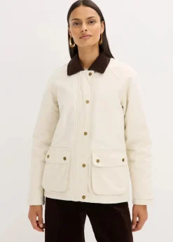 bonprix Bekleidung·Hosen|Jacken & Mäntel|Wattierte Twill-Jacke naturbeige