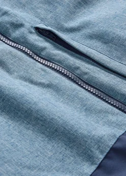 bonprix Jungen 9-16 Jahre·Jacken & Outdoor|wattierte Winterjacke im Colourblocking mit Kapuze dunkelblau/wellenblau meliert