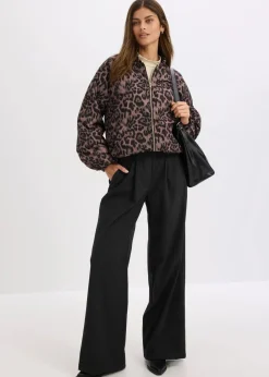 bonprix Bekleidung·Hosen|Jacken & Mäntel|wattierter Blouson braun leo bedruckt