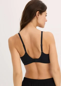 bonprix Bhs|Seamless|​​​​Wattierter Feel Comfort Lasercut T-Shirt BH ohne Bügel schwarz