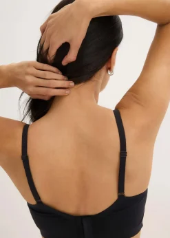 bonprix Seamless|Still- & Umstandswäsche|Wattierter Feel Comfort Lasercut Still-BH ohne Bügel schwarz