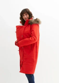 bonprix Bekleidung·Blazer|Umstandsmode|Wattierter 3-in-1 Umstands- und Tragemantel erdbeere/braun