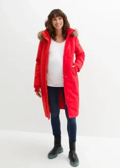 bonprix Bekleidung·Blazer|Umstandsmode|Wattierter 3-in-1 Umstands- und Tragemantel erdbeere/braun