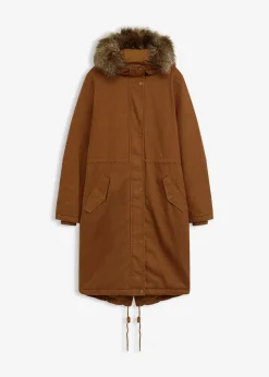 bonprix Bekleidung·Hosen|Jacken & Mäntel|Wattierter Long-Parka cognac braun