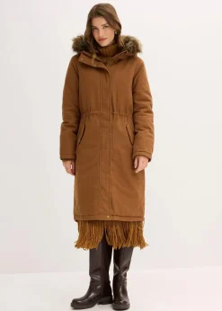 bonprix Bekleidung·Hosen|Jacken & Mäntel|Wattierter Long-Parka cognac braun
