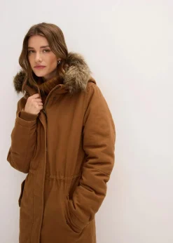 bonprix Bekleidung·Hosen|Jacken & Mäntel|Wattierter Long-Parka cognac braun