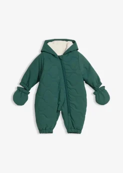 Wattierter Overall mit abknöpfbaren Handschuhen|bonprix New