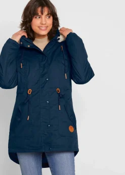 Wattierter Parka mit Fellimitat-Besatz|bonprix Discount