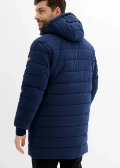 wattierter Stepp-Parka mit Kapuze und Lederimitat-Details|bonprix Clearance