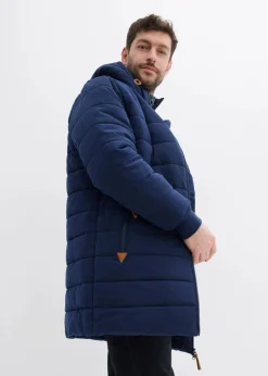 wattierter Stepp-Parka mit Kapuze und Lederimitat-Details|bonprix Clearance