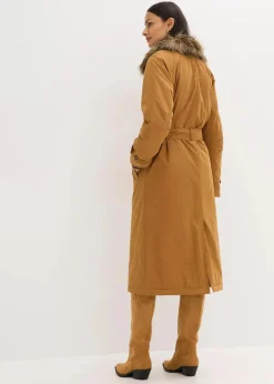 Wattierter Trenchcoat mit abnehmbaren Fellkragen|bonprix Online