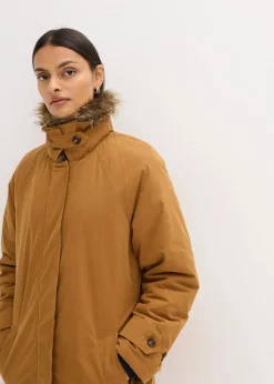 Wattierter Trenchcoat mit abnehmbaren Fellkragen|bonprix Online