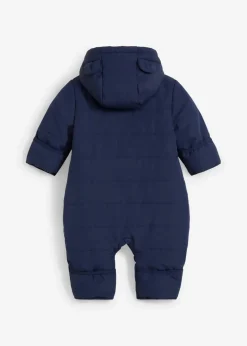 bonprix Overalls & Sets|Jacken & Outdoor|Wattierter wasserabweisender Overall mit Teddyfleece dunkelblau