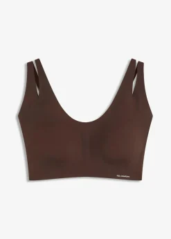 bonprix Nachhaltigere Materialien|Seamless|Wattiertes Feel Comfort Seamless Bralette dunkelbraun