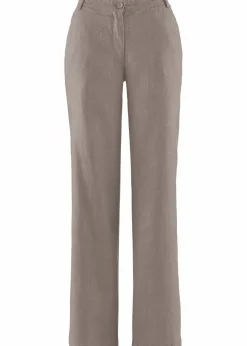 bonprix Hosen|Bekleidung·Kleider|Webhose aus Leinen-Baumwoll-Mix taupe