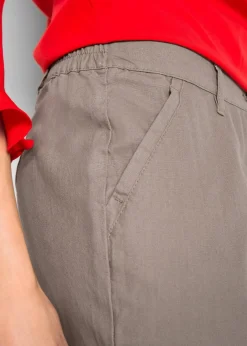 bonprix Hosen|Bekleidung·Kleider|Webhose aus Leinen-Baumwoll-Mix taupe