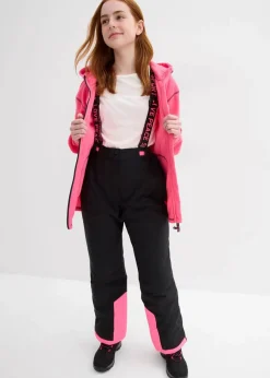 bonprix Mädchen 9-16 Jahre·Sweat & Strick|Mädchen 9-16 Jahre·Jacken & Outdoor|weiche Fleecejacke mit praktischen Reißverschlusstaschen neonpink/schwarz