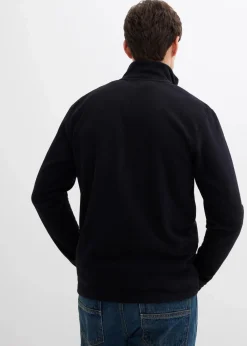 bonprix Große Größen|Jacken & Mäntel|weiche Fleecejacke mit praktischen Reißverschlusstaschen schwarz/rauchgrau