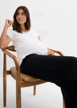 Weiche Umstandshose aus bequemen Punto di Roma, weites Bein|bonprix Hot