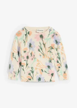 Weicher Baby-Pullover mit Blumenmotiv|bonprix Clearance
