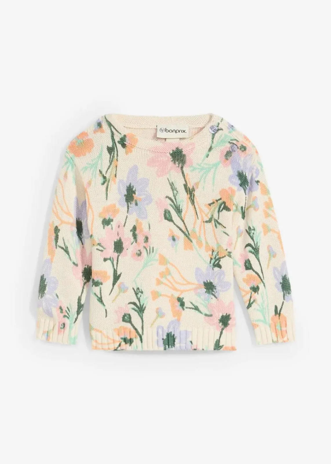 Weicher Baby-Pullover mit Blumenmotiv|bonprix Clearance