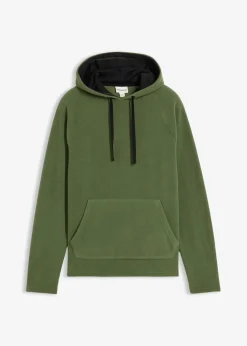bonprix Sweat|Große Größen|weicher Fleecepullover mit Kapuze moosgrün