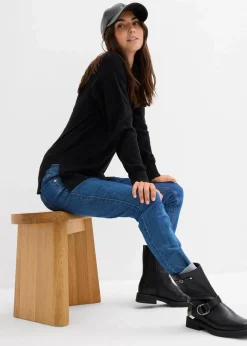 Weicher Umstandspullover mit Stillschlitzen aus Bio-Baumwolle|bonprix Outlet